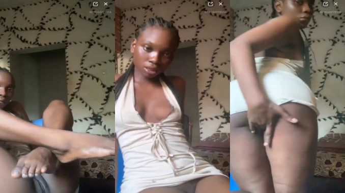 Another Naija Girl On Buzzcast Live Show Without Panties Flashes Pussy And Fingers It On The Live Show