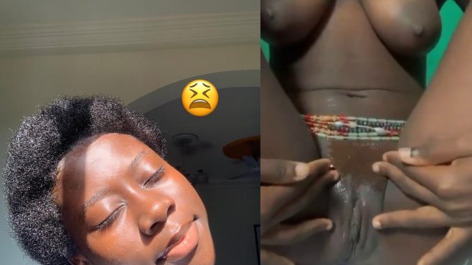 Another Nude Video Of Ghanian Tiktoker "Efia Fryday" Rubbing Her Pussy With Oil