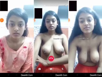 Indian Desi Teen With Nice Boobs On A Video Call Flaunts Them