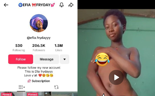 Nude Video Of Ghanian Tiktoker Efia Fryday Showing Her Boobs And Hairy Pussy