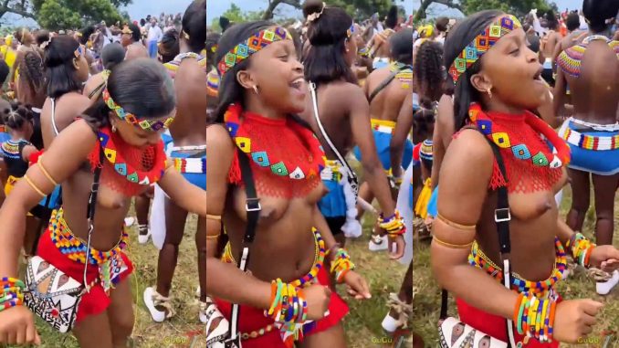 Zulu Girl Flaunting Her Boobs During Their Event