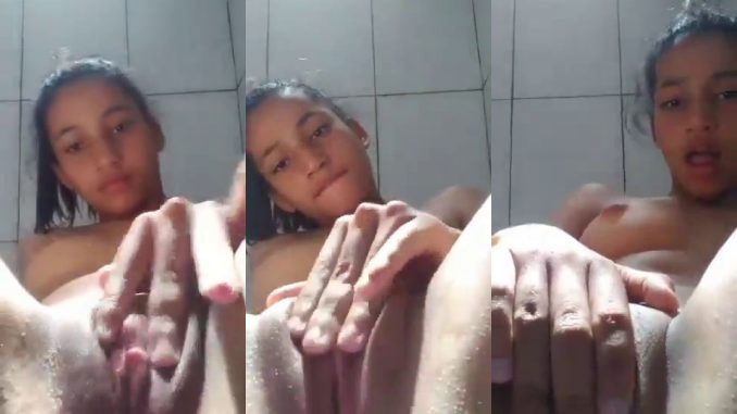 19 Year Old Mexican Teen Fingers And Rubs Her Pussy And Big Clitoris