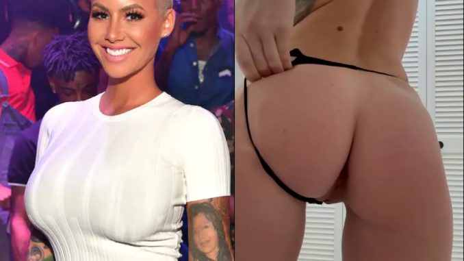 Amber Rose Shifts Her Panties To Show Off Her Pussy