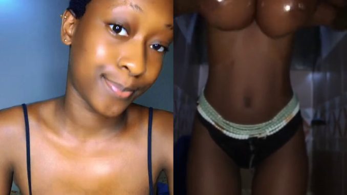 Ivory Coast Tiktoker "Poupeemimi" Oils Up Her Boobs And Squeezes It In This Nude Video