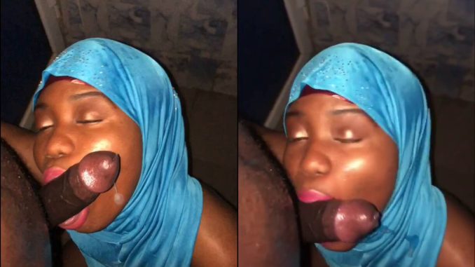 Malo Hausa Girl On Hijab Sucks And Plays With His Balls Till He Cums