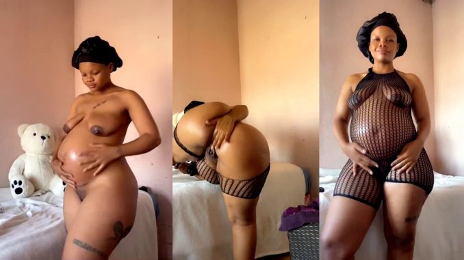 Mzansi Pregnant Lady Teases As She Flaunts Her Boobs, Bump And Pussy