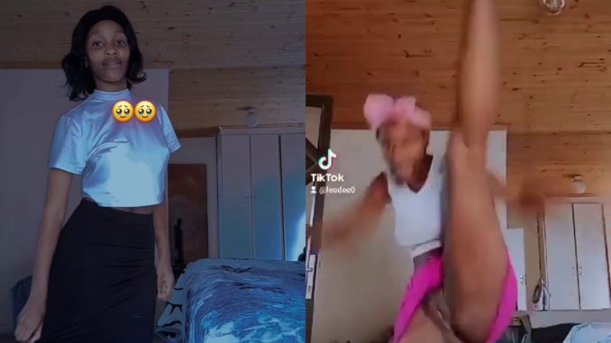 Mzansi Tiktoker "Leodee0" Flashes Her Pussy As She Does The Zulu Dance Challenge Without Panties