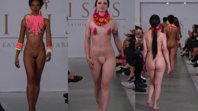 Runway Models Walks Naked Down The Aisle