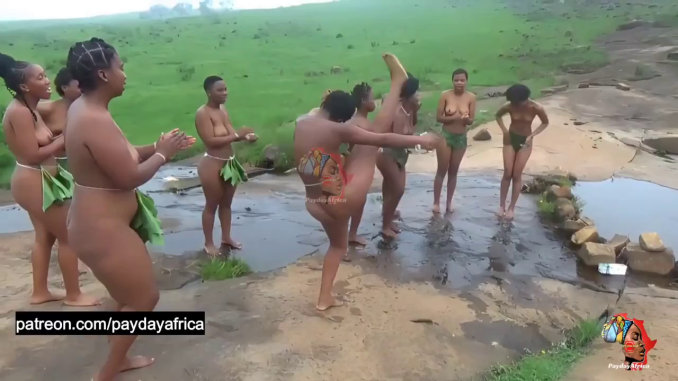 South African Girls Goes Naked Mimicking The Zulu Dance